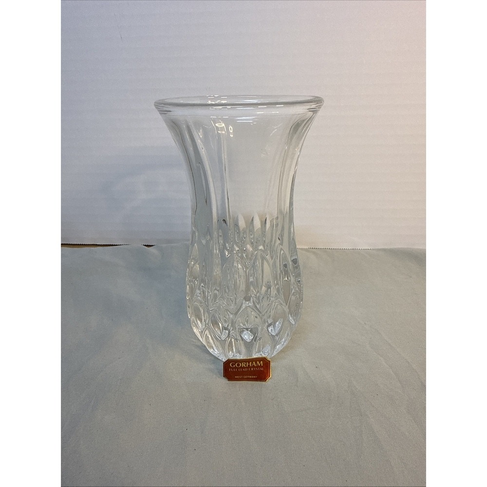 Vintage Gorham Crystal Althea Flower Vase 5.5" Flared Cut Glass West Germany